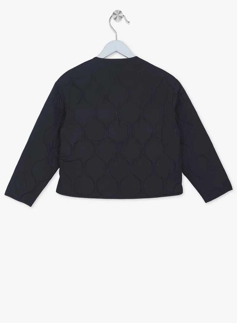 Calvin Klein Jeans Ck Black Youth Logo Quilted Bomber Jacket for Women | Best Price UAE