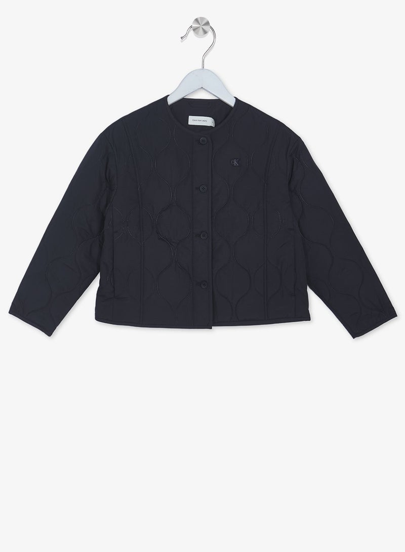 Calvin Klein Jeans Youth Logo Quilted Bomber Jacket - Image 2