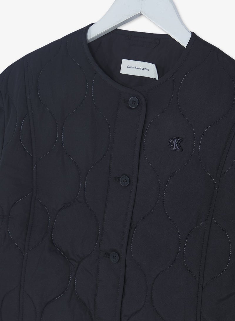 Calvin Klein Jeans Youth Logo Quilted Bomber Jacket - Image 4