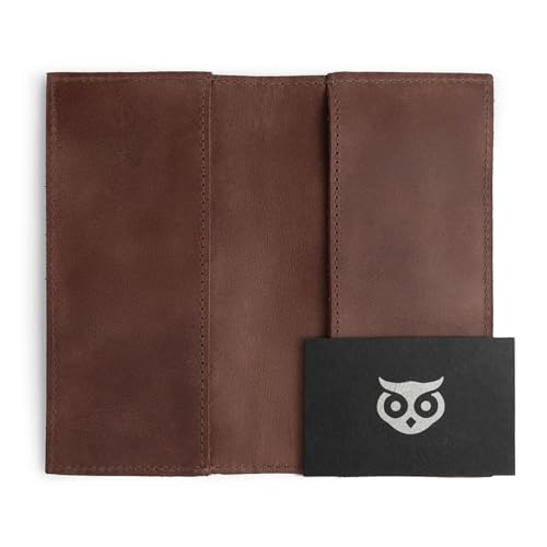 Hide & Drink, Checkbook Cover, Minimalist Organizer for Personal or Business Finances, Bill Holder, Full Grain Leather, Handmade, Bourbon Brown - Image 5