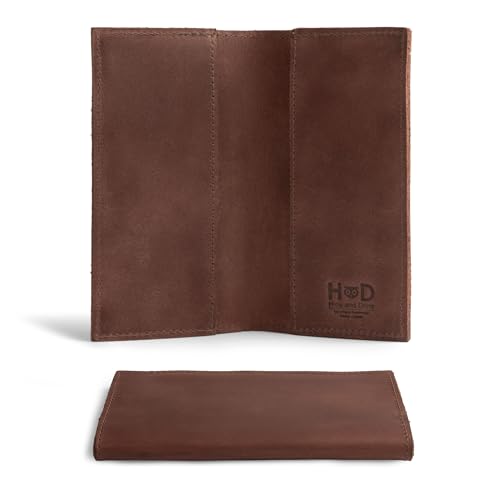 Hide & Drink, Checkbook Cover, Minimalist Organizer for Personal or Business Finances, Bill Holder, Full Grain Leather, Handmade, Bourbon Brown - Image 2