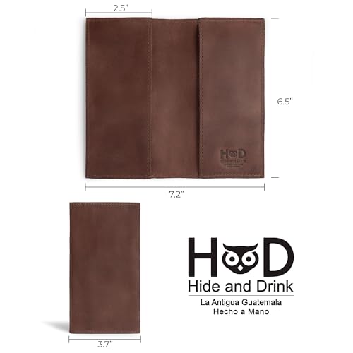 Hide & Drink, Checkbook Cover, Minimalist Organizer for Personal or Business Finances, Bill Holder, Full Grain Leather, Handmade, Bourbon Brown - Image 4