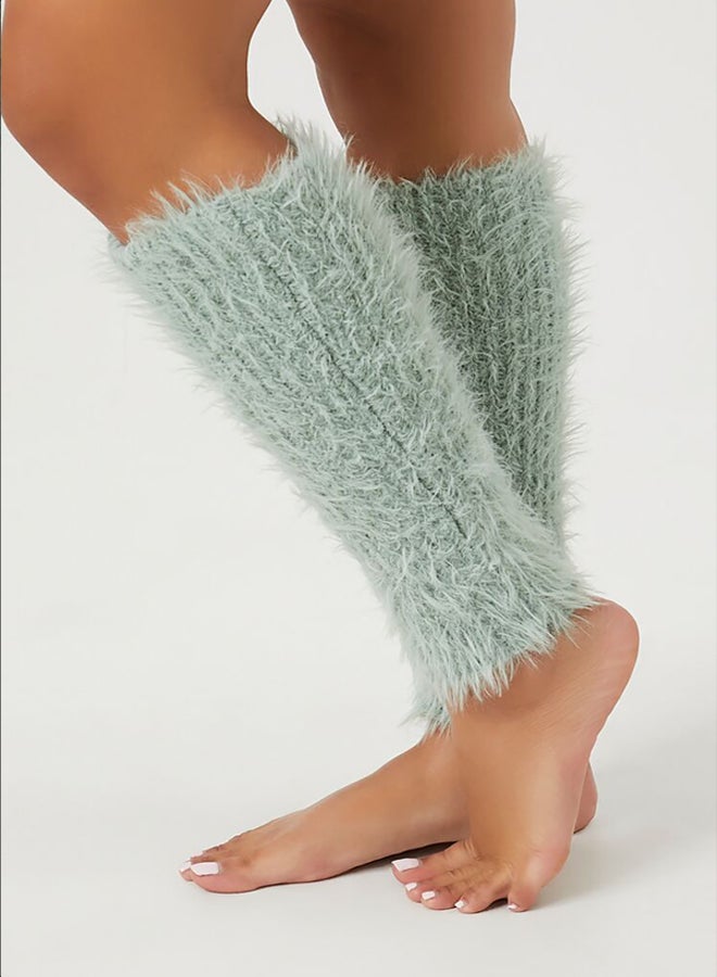 FOREVER 21 Fuzzy Knit Leg Warmers  - Image 2