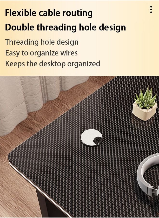 Arabest Ergonomic Gaming Desk 47 Inch,PC Gaming Table, K Shaped Gaming Computer Desk, Carbon Fiber Home Office Gamer Desk Black  - Image 3