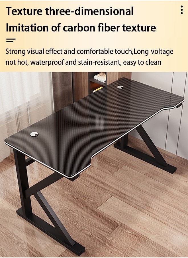 Arabest Ergonomic Gaming Desk 47 Inch,PC Gaming Table, K Shaped Gaming Computer Desk, Carbon Fiber Home Office Gamer Desk Black  - Image 4