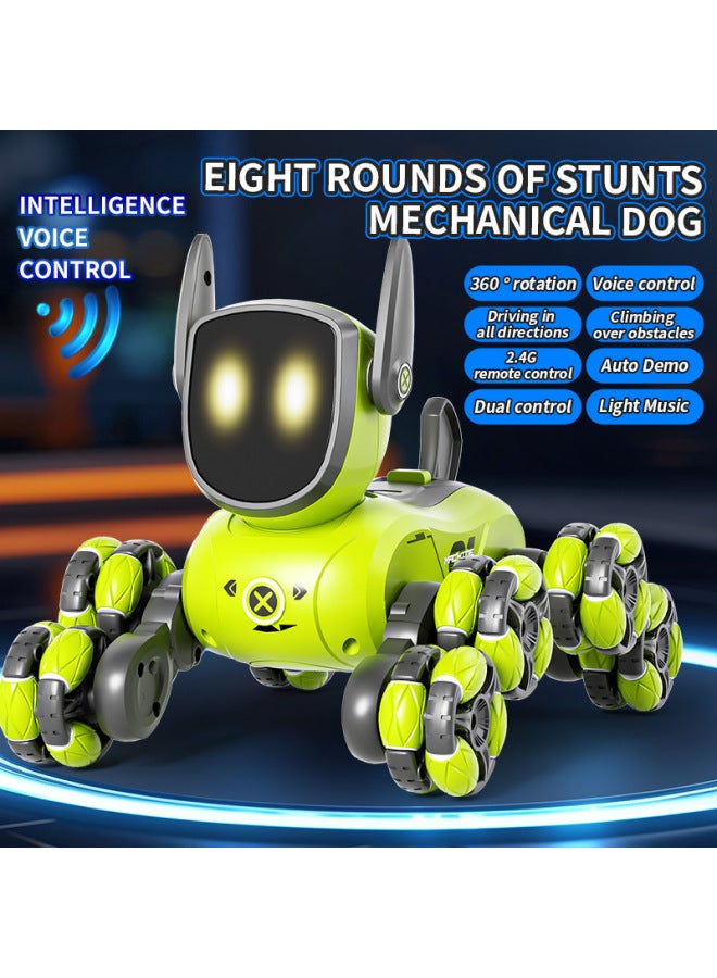 JJRC Q200 Small Eight-wheel Gesture Sensing Multi-function Remote Control Stunt Robot Dog Children's Toy Cross-border-Color:Green Standard + Watch - Image 3