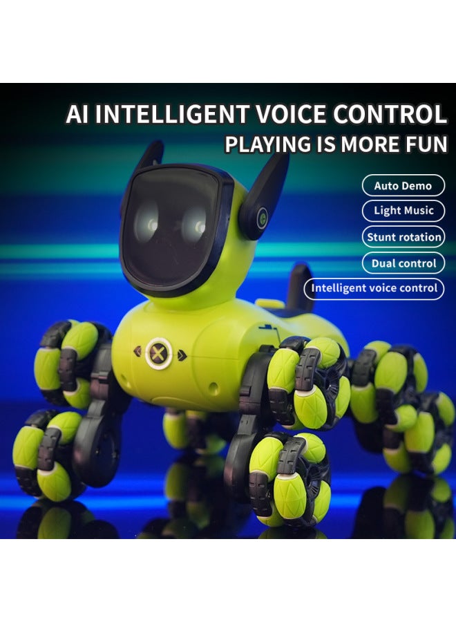 JJRC Q200 Small Eight-wheel Gesture Sensing Multi-function Remote Control Stunt Robot Dog Children's Toy Cross-border-Color:Green Standard + Watch - Image 4