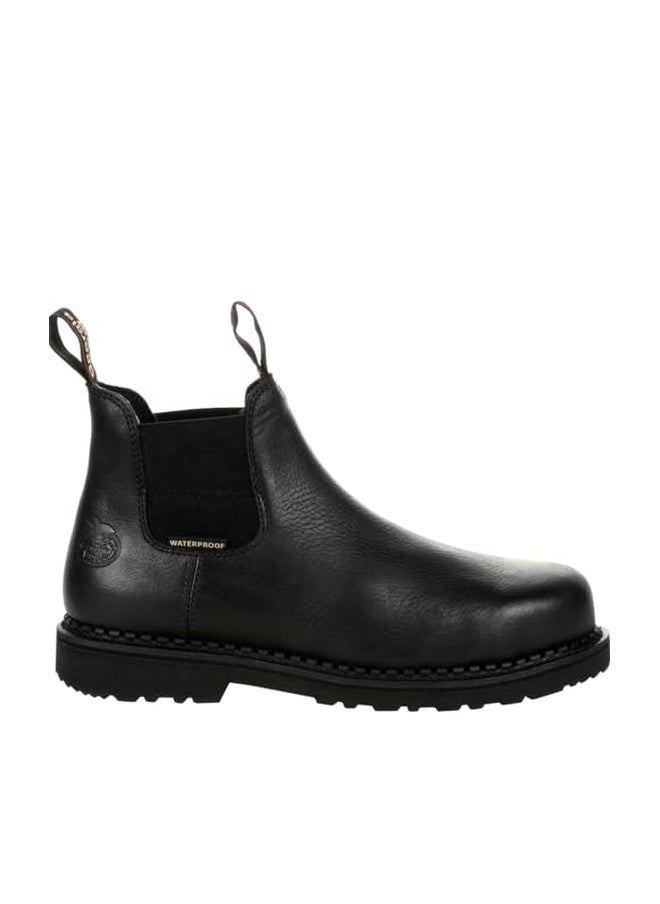 Georgia Giant Revamp Waterproof Chelsea Work Boot Black Size 85M