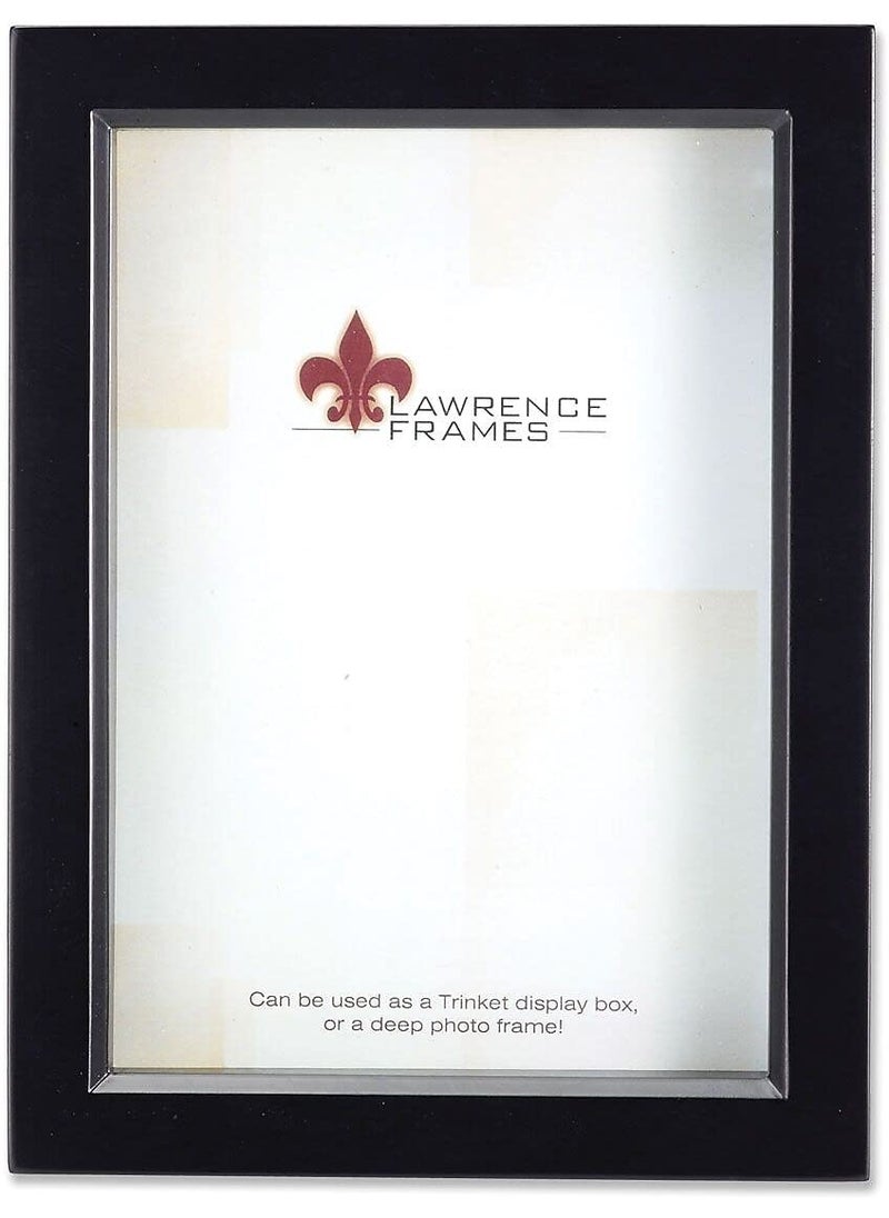 Lawrence Frames Lawrence Frames 795057 Black Wood Treasure Box Shadow Box Picture Frame 5 by 7Inch 
