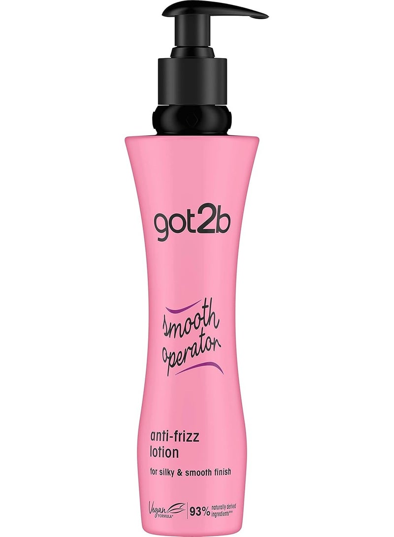Got2b Anti Frizz Hair Lotion Smooth Operator, Vegan, Up To 230 Degree Heat Protection, Frizz Control, For Smooth Silky Hair, 200ml