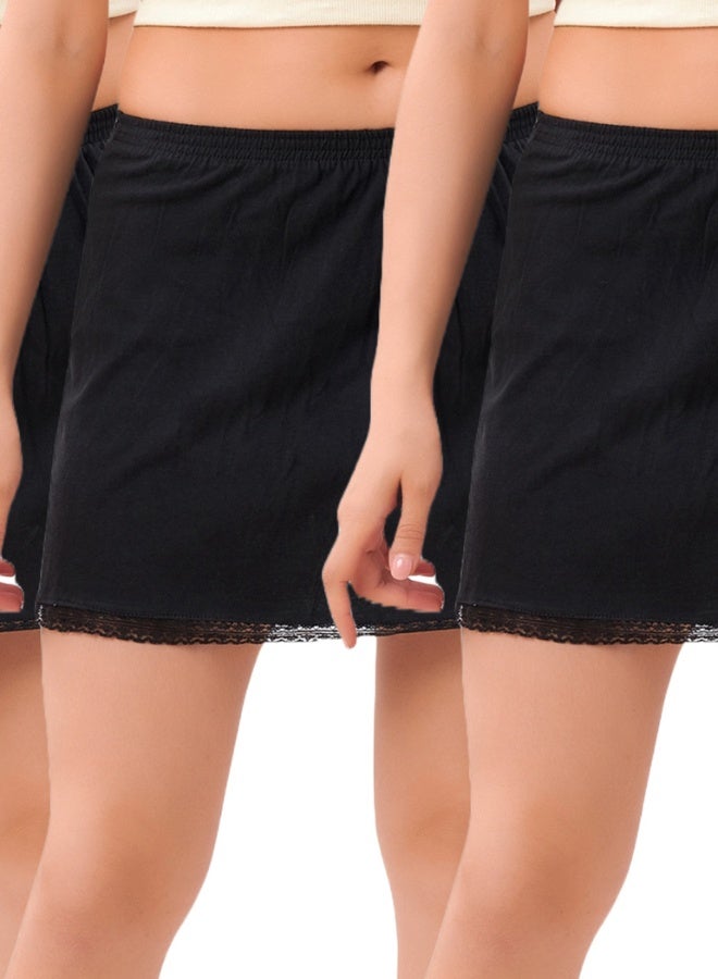 mybody mybbody Women's Micro Skirt 3-Pack – Black+Black+Black Combo | Stretch Inskirts | Sizes S to 3XL | Underskirt for Sarees & Daily Wear  - Image 1