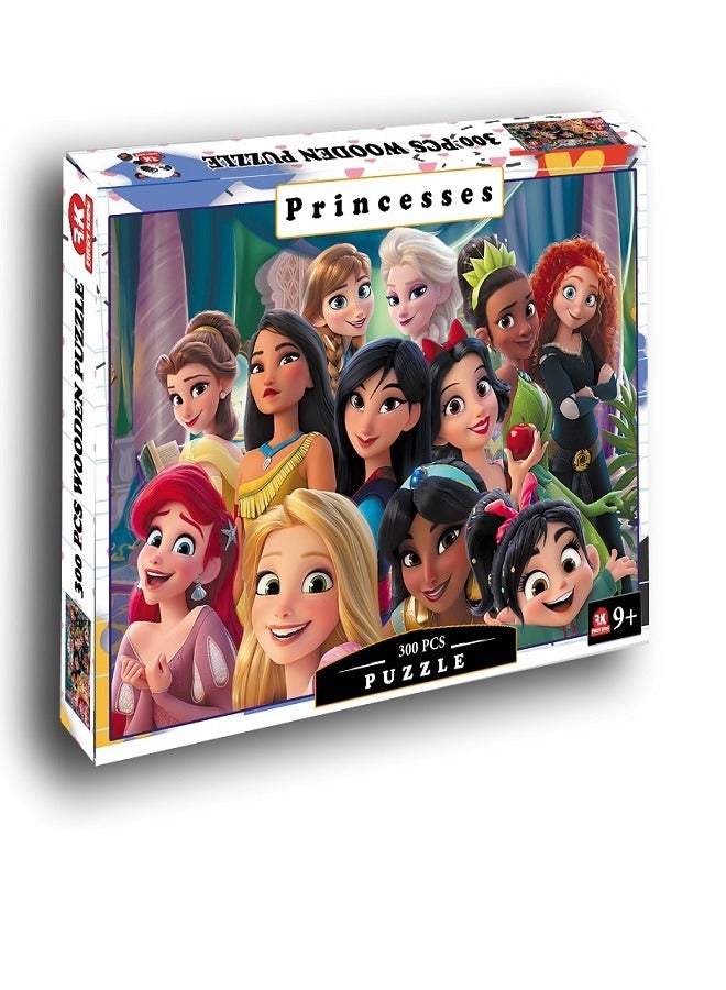 Disney Princess Disney Princesses World 300 Pcs Wooden Jigsaw Puzzle - Image 1