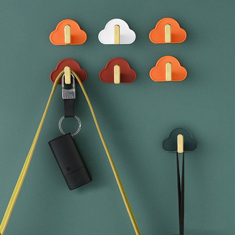 8 Pcs Clothes Hooks Punching-free Hanging Hooks Cloud Shape Hooks - Image 3