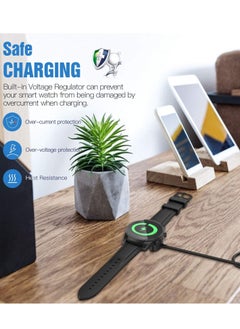KASTWAVE 2 Pack Compatible with Ticwatch ProX/ E3/ pro3/ pro3 LTE3 Etc.Charging Cable, Portable Magnetic Charger Base Replacement Power Cable Smartwatch Charging Cable Replacement (Black)  - Image 3