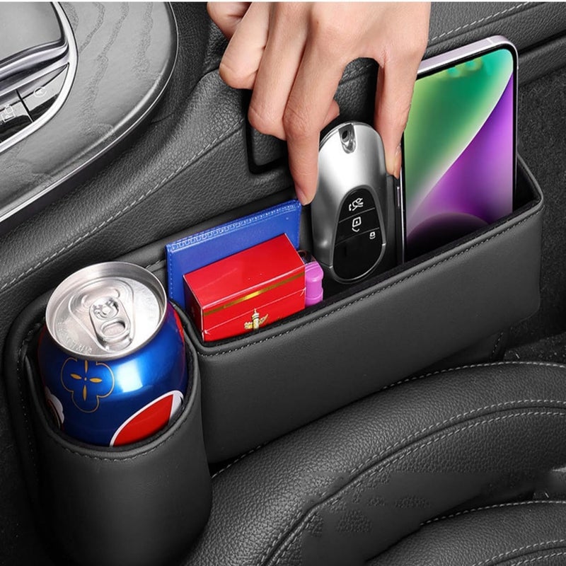BEANPRECOY Car Seat Gap Filler Organizer, Car Side Pocket Organizer, Car Seat Gap Filler Storage Box, Car Cup Holder Organizer, Car Interior Accessories with Storage for Cards, Keys and Coins (right) - Image 5
