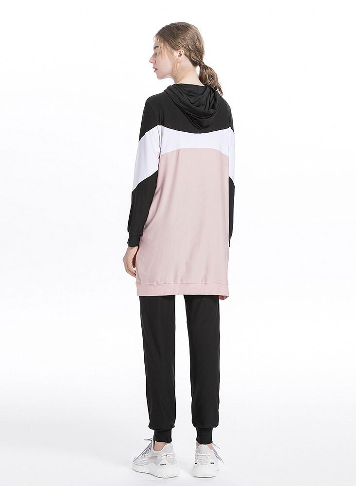 Loquat 2 Piece Autumn And Winter New Middle East Arab Hui Muslim Sports And Leisure Suit Pink  - Image 2