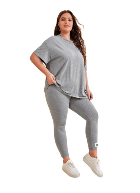 Women's Half-Sleeve Gym Set - Custom Size - Gray