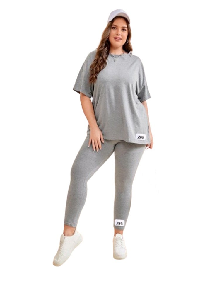 Women's Half-Sleeve Gym Set - Custom Size - Gray