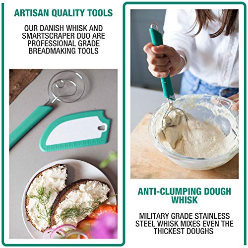 Breadsmart Artisan Bread Whisk and Bench Scraper Duo - Essential Dough Mixer Tools - Sourdough Bread Baking Supplies - Image 3
