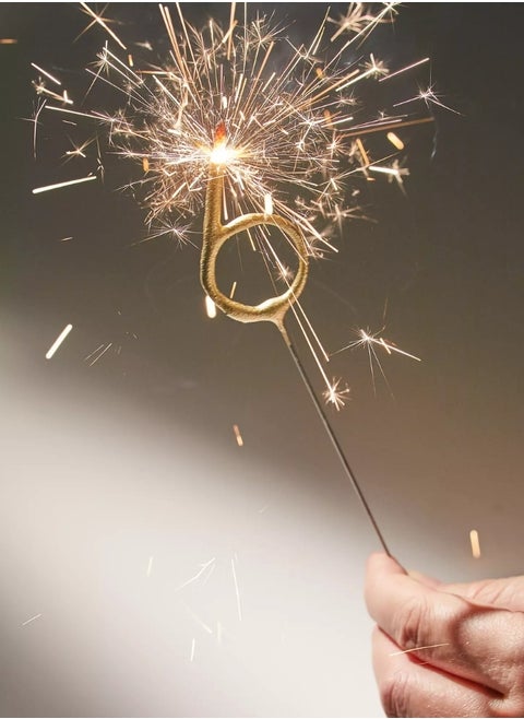 Rose Gold Sparkler Candle - Number 6