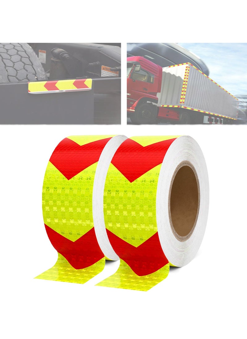 SYOSI Arrow Reflective Safety Tape Caution Reflector Waterproof Outdoor Conspicuity Tape High Visibility Adhesive Reflective Tape for Vehicles Trailers Boats Signs 2Pack  - Image 1