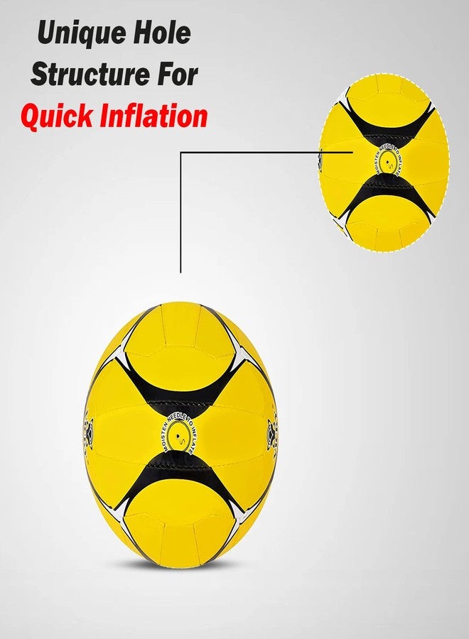 Vicky Jupiter Volleyball Exquisite Craft & Superior Hand Sewn Synthetic Material Built Ideal Ball for Training & Practising Sports- Yellow - Image 4