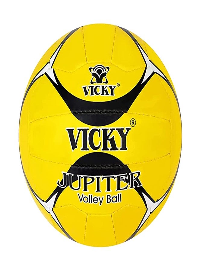 Vicky Jupiter Volleyball Exquisite Craft & Superior Hand Sewn Synthetic Material Built Ideal Ball for Training & Practising Sports- Yellow - Image 1