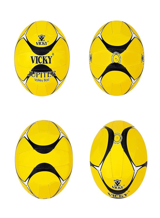 Vicky Jupiter Volleyball Exquisite Craft & Superior Hand Sewn Synthetic Material Built Ideal Ball for Training & Practising Sports- Yellow - Image 5