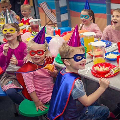 D.Q.Z DQZ Superhero Capes and Masks for Kids 16 Set Boys Super Hero Party Favor Costume 3 years old Girls Gifts Birthday Toys Red - Image 5