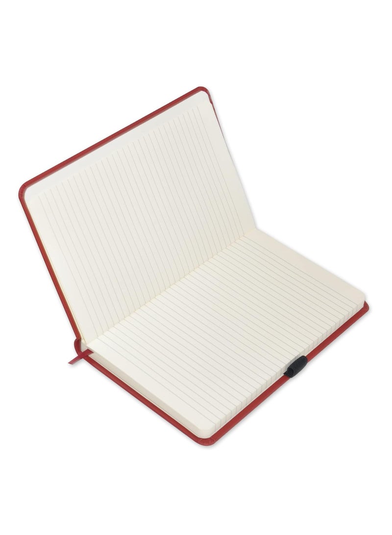 FIS Italian PU Cover Notebook, Size 13x21CM,,Single Line,96 Sheets,Ravenna,Maroon -FSNBEX13X21RMR - Image 2