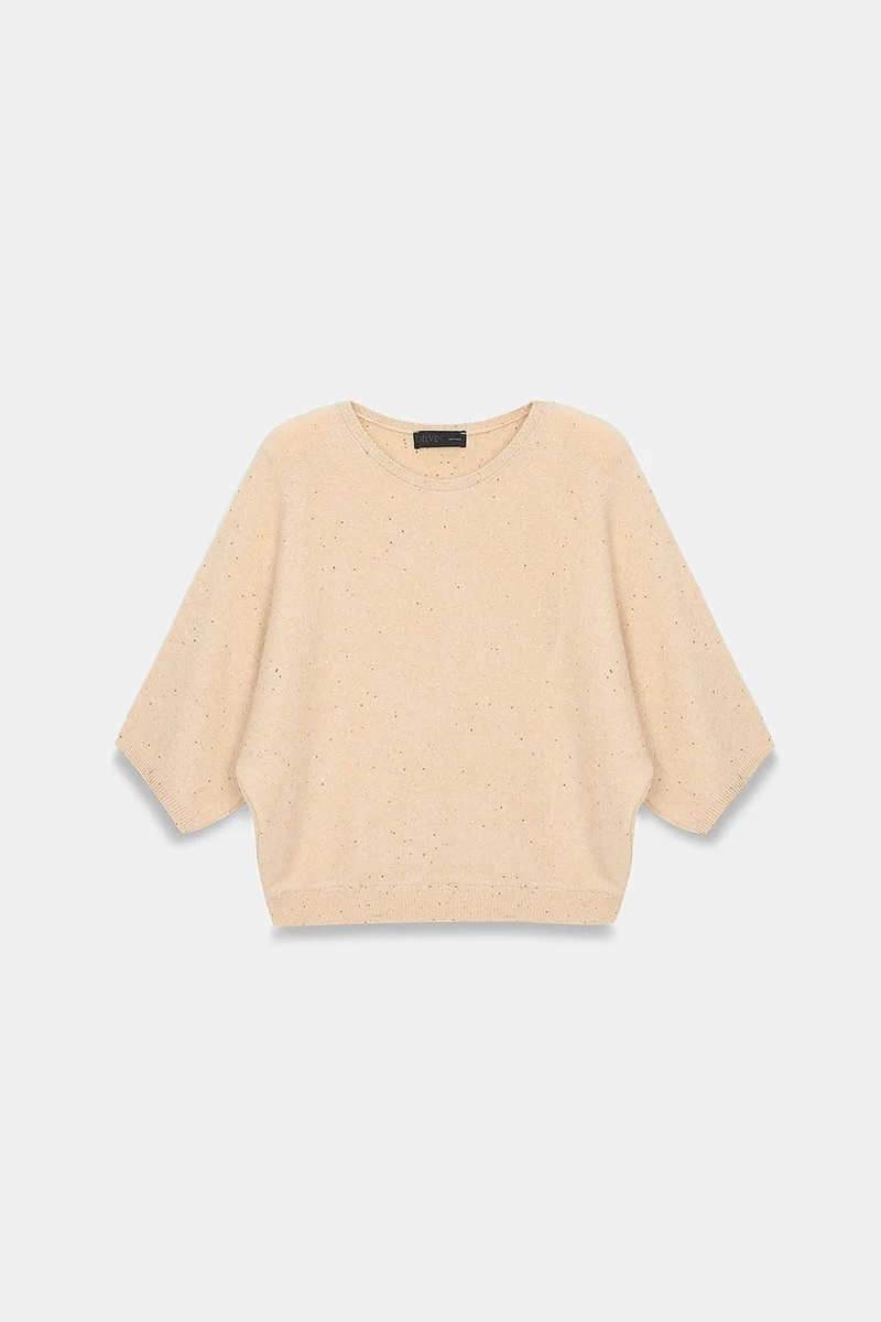Dilvin Beige Natural DILVIN Women's Knit Sweater for Women | Best Price UAE