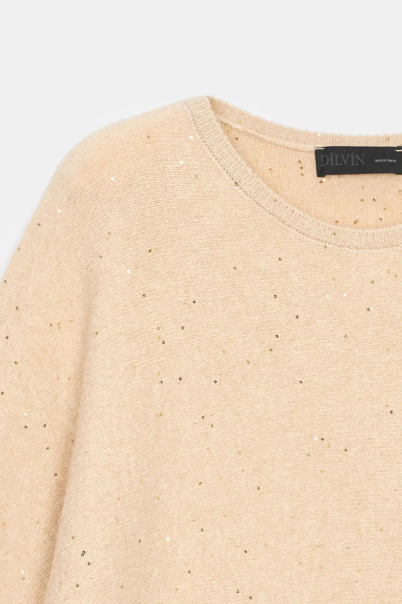 Dilvin Beige Natural DILVIN Women's Knit Sweater for Women | Best Price UAE