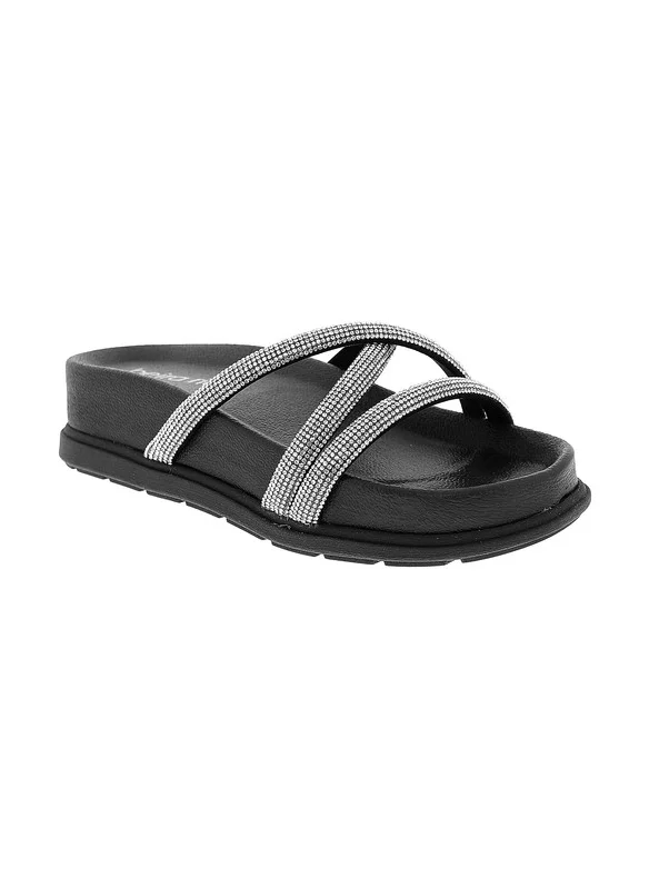 بيرا ريو Beira Rio Ladies Flat Sandals Black | Made In Brazil