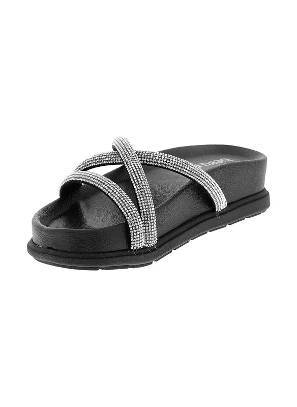 بيرا ريو Beira Rio Ladies Flat Sandals Black | Made In Brazil