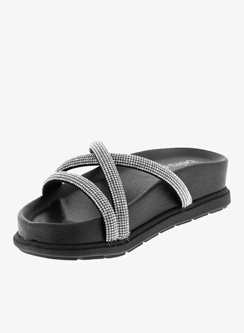 Beira Rio Black Flat Sandals for Women – Stylish Ladies Flat Sandals & Comfortable Flat Slippers for Women | Best Price UAE