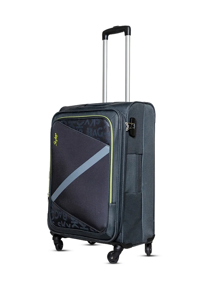 Skybags Set of 3 Luggage | Spotlight 4W Str (E) | Polyester Soft Sided 360° 4 Wheels Spinner Trolleys- Cabin-20 Inch| Medium-24Inch| Large- 28 Inch| Grey