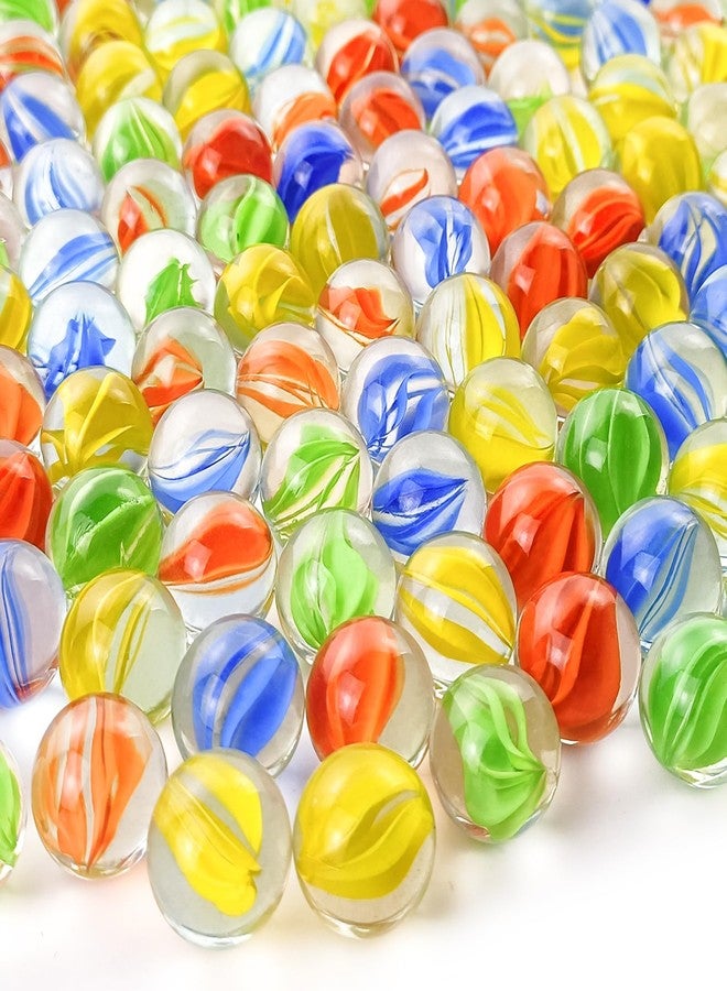 QMET 200PCS Glass Marbles - Marble Collection Cat Eye Mix 4 Colors 16mm for Marble Game & Home Decoration - Image 1