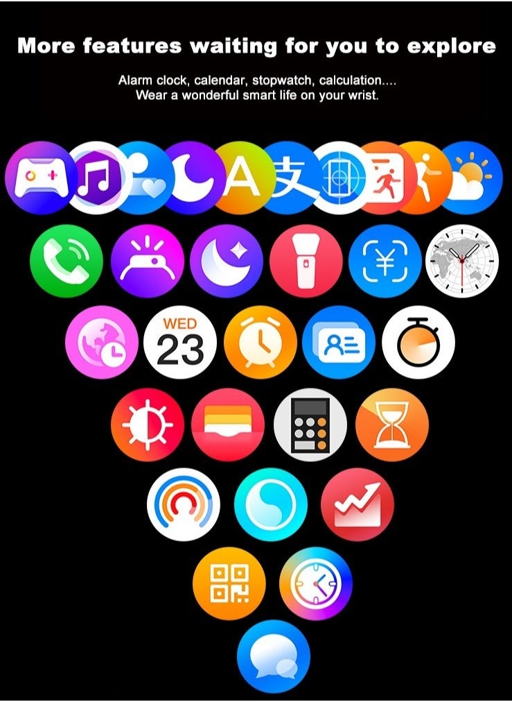 LESHP - Smart Watch 1.43-inch AMOLED Men's Smart Watch Women's Smart Watch with Bluetooth Make/Answer Phone Fitness Mode and Sleep Mode Multi application Message Reminder Multi language 460mAh - Image 1
