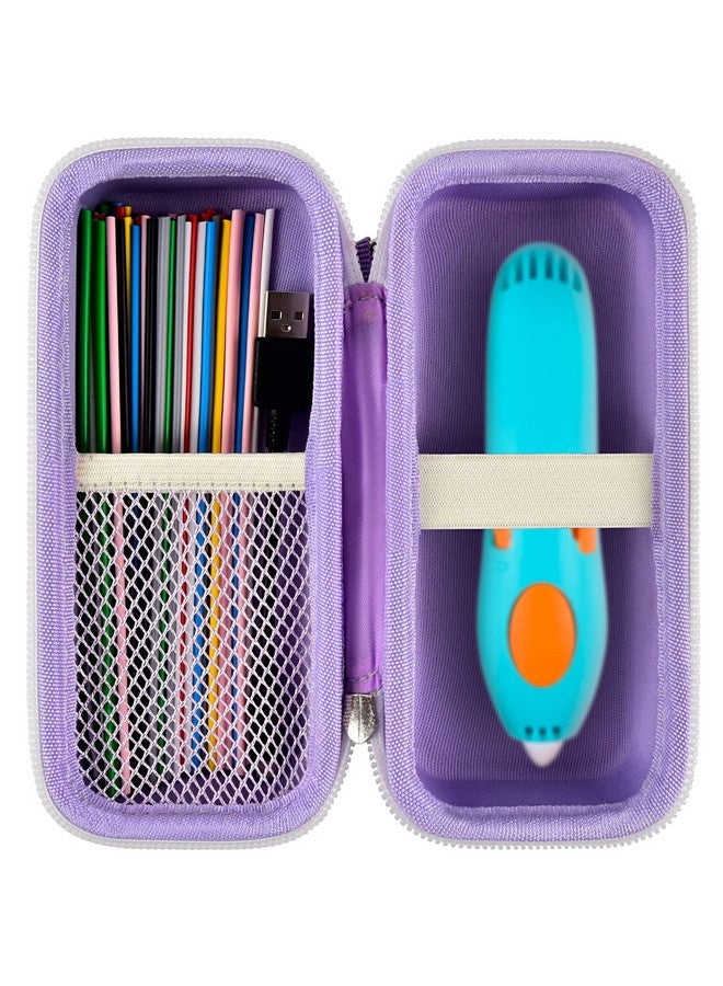 GWCASE Case Compatible With 3Doodler Start+ Essentials 3D Pen Set For Kids 3D Pens Storage Organizer Carrying Holder Fit For 3D Printing Pen Plastic Refill Blister (Box Only)Purple - Image 2