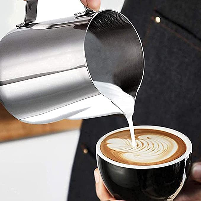 Ceuta Stainless Steel Milk Frothing Pitcher - 300ml for Espresso Machine, Cappuccino, Latte Art - Image 1