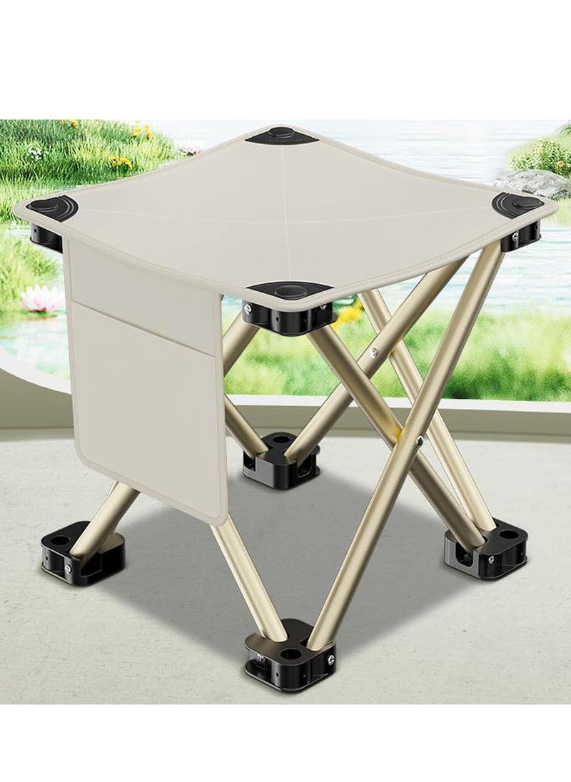 MIXDE - Camping Stool, Portable Folding Stool for Outdoor Walking Hiking Fishing, Large Capacity with storage Bag(Black) - Image 1