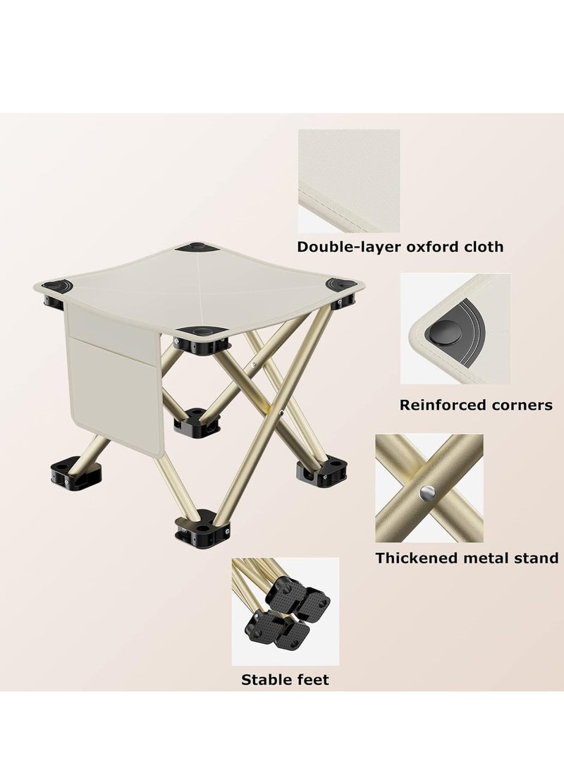 MIXDE - Camping Stool, Portable Folding Stool for Outdoor Walking Hiking Fishing, Large Capacity with storage Bag(Black) - Image 1
