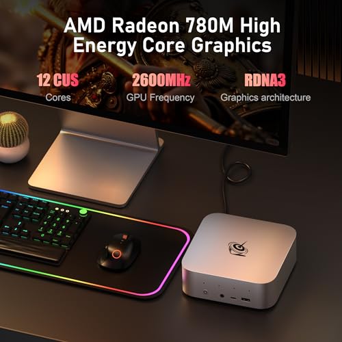 Beelink Mini PC SER9 Pro AMD Ryzen 7 H 255 (8C/16T,4.9GHz),32G LPDDR5X 7500MT/s 1TB PCIe4.0 Mini Computers, Radeon 780M Gaming PC, 4K 240Hz Triple Display,2.5G LAN/Built-in MIC/Dual Speakers/Al Voice - Image 4