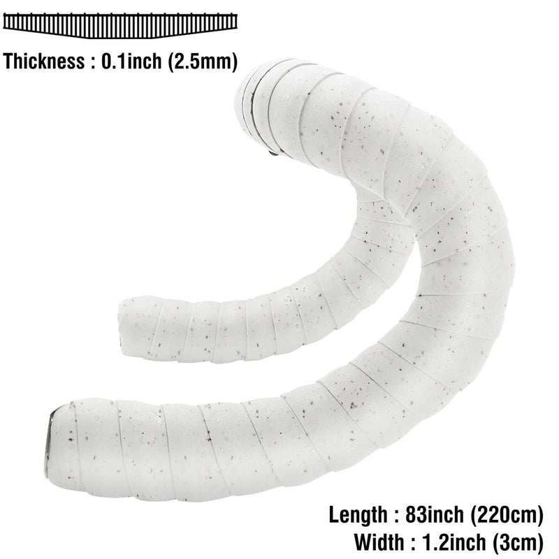 Thinvik EVA Cork Bike Handlebar Tapeâ€“Environmental Bicycle Bar Tape, Anti-Slip Cycling Handle Wraps,Sweat-Absorbent Bicycle Handle Bar Tape Comfortable Grip for Road Bike Cycling-2 Rolls (White) - Image 2