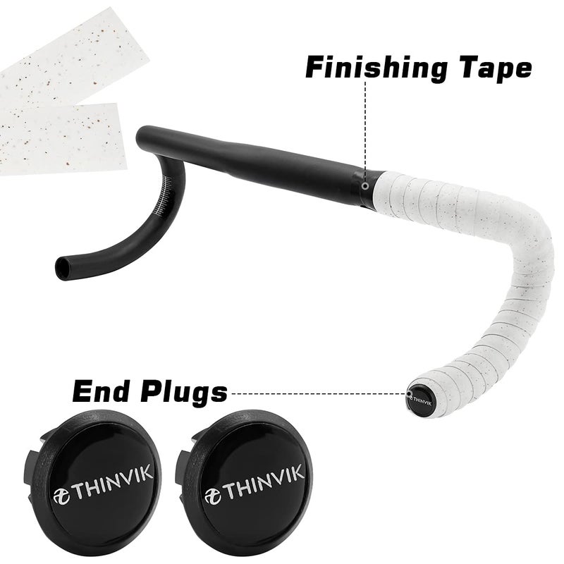 Thinvik EVA Cork Bike Handlebar Tapeâ€“Environmental Bicycle Bar Tape, Anti-Slip Cycling Handle Wraps,Sweat-Absorbent Bicycle Handle Bar Tape Comfortable Grip for Road Bike Cycling-2 Rolls (White) - Image 3
