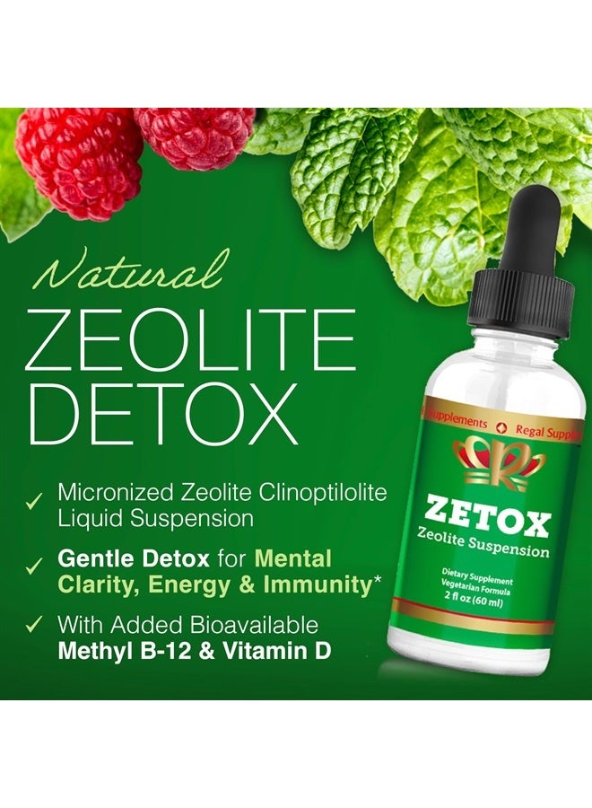 Zeo Health ZETOX | Zeolite Detox for Kids and Adults | Enhanced with Methyl Vitamin B12 and D3 | Premium Grade Liquid Clinoptilolite Zeolite Drops | Supports Gentle Daily Detox, Energy, and Focus (60 Servings) - Image 2