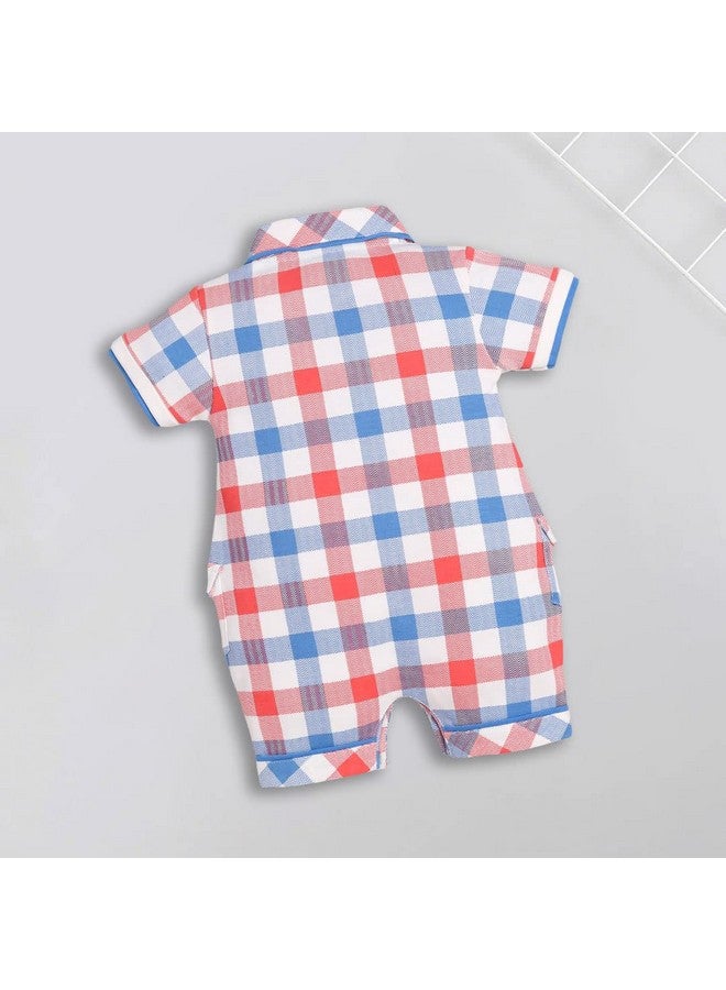 Baby Go BabyGo Half Sleeves Baby Romper| 100% Cotton Rompers for New Born Baby| Baby Dress | Onesies| 0-3M| ROYAL| Infant Clothes  - Image 3