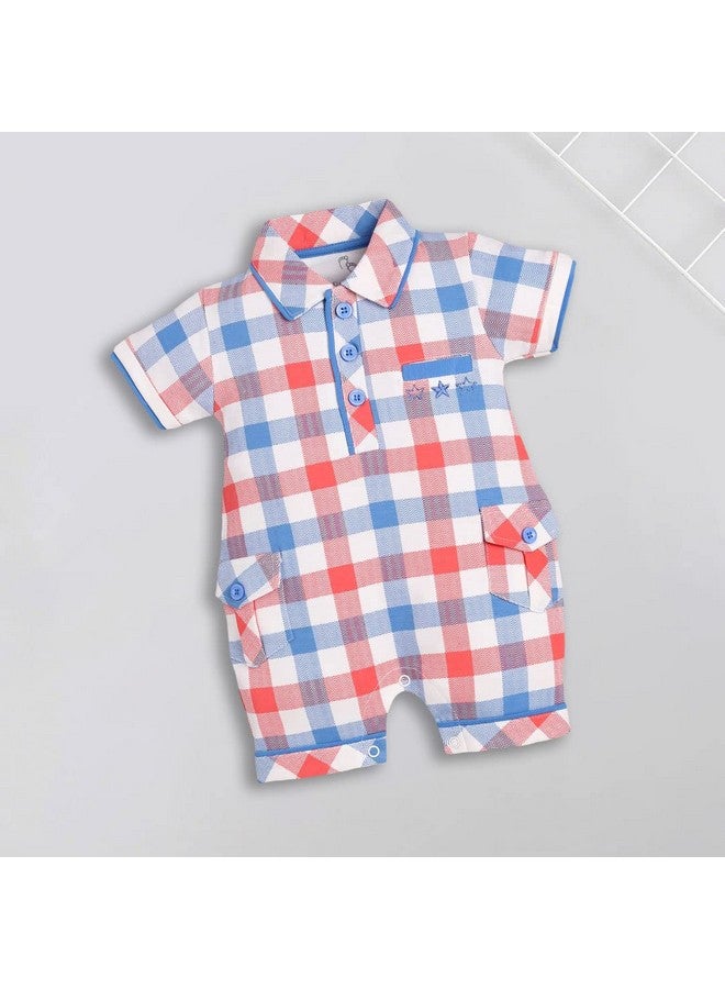 Baby Go BabyGo Half Sleeves Baby Romper| 100% Cotton Rompers for New Born Baby| Baby Dress | Onesies| 0-3M| ROYAL| Infant Clothes  - Image 2