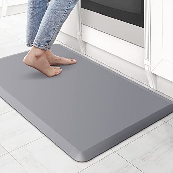 KITCHEN MAT CUSHIONED ANTI FATIGUE RUG 173X28 WATERPROOF NON SLIP STANDING DESK MAT COMFORT FLOOR MATS FOR KITCHEN HOUSE SINK OFFICE GREY