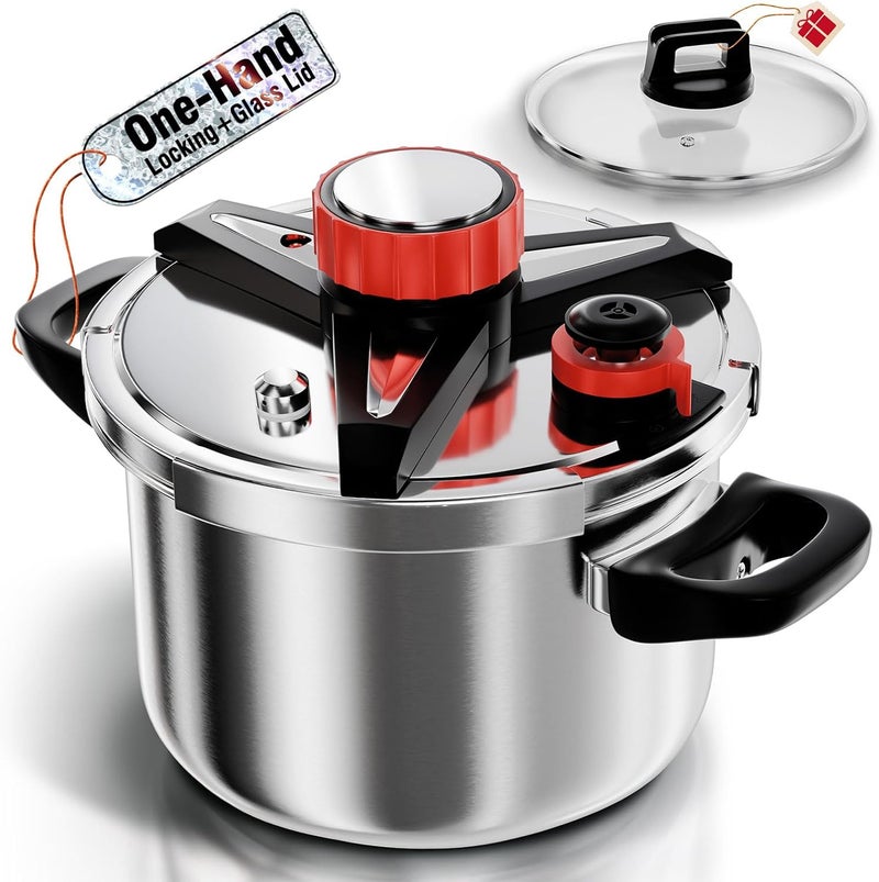 WantJoin 6Qt Pressure Cooker - 3-In-1 Stainless Steel Pressure Canner Compatible with Gas & Induction Cooker,Protective Devices,Canner Rack Included - Image 1